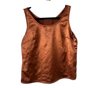 Unbranded Satin Tank Top Small Copper Good Shimmer Minimalist Tank